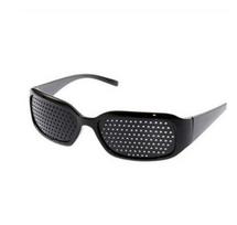 Naujas regėjimo patobulinimas Anti Astigmatizmas Pinhole Akiniai nuo saulės Dekoratyviniai veidrodiniai mada Retro tendencija Korėjos versija Pinhole akiniai black