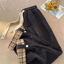 Spring Women's Retro Corduroy Casual Pants Harajuku Wide Leg Pants Street Jogging Pants Straight High Waist Pants XXXL