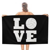 Volleyball Beach Towel Microfiber Quick Dry Ball Sports Bath Towel for Men Boys Gift Swimming Pool Camping Travel Picnic Sport W40*H60(CM) white
