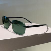 Fashion Pilot Sunglasses Men Luxury Brand Vintage Rimless Sun Glasses Flexible Frame Lightweight Eyewear Shades UV400 žalia