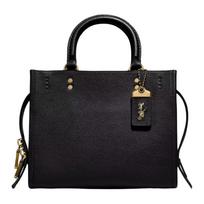 COACH Rogue Top Handle Crossbody Bag Leather Crossbody Crossbody Bag Medium Women's Brass and Black juoda
