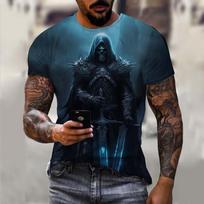 Men's T-Shirt Undead Skeleton Pattern 3d Print Short Sleeve  Casual Man Clothes Summer New Sport Shirts Oversized Tees For Men XXS black