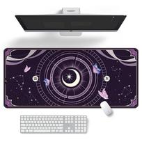 Magic Circle Magical Girl XL Mouse Pad with Thickened Lock Edges and Hand Rest – Cute and Perfect for Office or Laptop Use. 800*300*2mm tamsiai violetine spalva