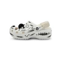 Crocs Classic Platform Clog Happy Graffiti EVA Cloud Cartoon Cute Hole Shoes Women's White 34-35 balta