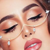Women Vintage Waterdrop Zircon Half Frame Glasses Frame Elegant Temperament Versatile Rhinestone Glasses Party Xmas Decoration brown