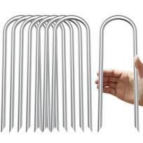 Heavy-Duty U-Shaped Wind Stakes Galvanized Steel Ground Anchors Trampoline Stakes - Durable Anchor Kits for Secure Installation
