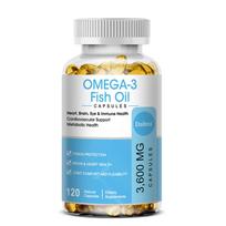 Fish Oil 3600 Mg Dietary Supplement, With Omega-3 2160 Mg, 120 Softgels Per Bottle 120 Capsules white