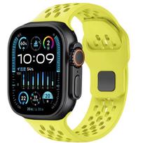 Silicone Strap For Apple Watch Ultra 3/2/1 49mm 11 10 46mm 42mm Sports Breathable Bracelet iWatch 9 8 7 6 SE 45mm 44mm 41mm Belt Ultra 3-2-1 49mm fluorescencinė žalia spalva