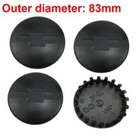 Automobilio ratlankio centriniai dangteliai 22837060 Chevrolet Silverado Cavalier Equinox Trailblazer Chevelle dekoravimui 4 vnt. 83 mm skersmens black