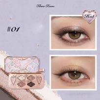 Flower Knows Knight Unicorn 6 Color Satin Eye Shadow Palettes Shimmer Matte Waterproof High Pigment Eye Glitter Makeup Pallet beige