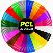 PCL plastikas 3D rašikliui, 100 m, žemos temperatūros plastikas 3D rašikliams, 3D rašiklio plastiko siūlas, 3D pieštuko plastiko užpildas