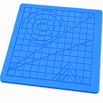 3D rašiklio kilimėlis 177x177 mm, mėlynas, karščiui atsparus silikoninis kilimėlis su 2 pirštų apsaugomis, 3D piešimo kilimėlis, 3D spausdinimo rašiklio pagrindas