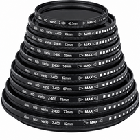 Kintamo tankio ND filtras 55 mm, reguliuojamas ND2–400 objektyvo filtras, reguliuojamas neutralaus tankio filtras