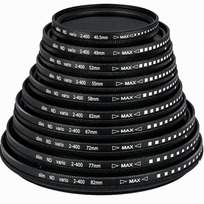 Kintamas ND filtras 67 mm, ND2–400 reguliuojamas objektyvo filtras, reguliuojamas pilkojo tankio filtras, kintamo tankio ND filtras
