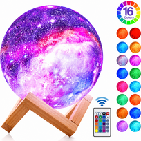Mėnulio lempa 3D naktinė šviesa, 13 cm, RGB spalvotas mėnulio šviestuvas, mėnulio naktinė lempelė, 3D mėnulio šviesos kamuolys