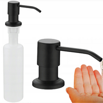 Įmontuojamas skysto muilo dozatorius, juodas, 500 ml talpos, įleidžiamas muilo dozatorius, įmontuojamas skysto muilo pompa