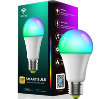 Išmanioji RGB lemputė, WiFi ir „Bluetooth“ valdymas, E27 cokolis, 10 W, išmanioji LED lemputė, nuotoliniu būdu valdoma šviesos lemputė