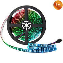 LED juosta 3 m, RGB USB LED šviesos juosta, LED šviesos virvė