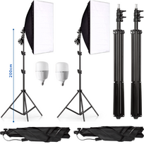 Studijinis softbox apšvietimo rinkinys, 235 cm, 2 vnt. šviesdėžių fotografijos studijai, šviesdėžės komplektas, studijinio apšvietimo komplektas