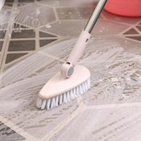 Multifunctional Hard Bristle Floor Brush Plastic Long Handle Cleaning Brush Bathroom Floor Brush Bathtub Floor Tile Brush smėlis