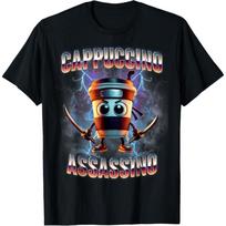 Capuchino Assassino Brainrot Italiano T-Shirt S juoda
