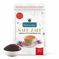 JIVVIJ SAMAARA Šafrano arbata 250g | Aromatinė CTC Assam juodųjų lapų arbata | Kesar Chai Patti milteliai | Saff Zaff maišelis 250GM white