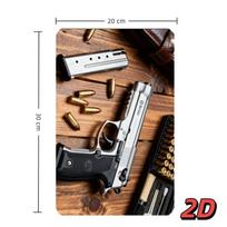 DORA Tin Sign Vintage Pistol Tin Sign Metal Wall Art Retro Ammo Decor for Man Cave Bar Garage 20x30cm（7.8x11.8inch）
