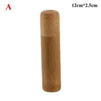 Round Tubes Jar Bamboo With Lid Bottle Organizer Storage Box Tea Canister Container 12cm x 2.5cm