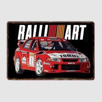 Evo  TME WRC RALLIART Classic Car Metal Poster Sign Bar Garage Club Custom Pub Wall Decor Tin Room Decor Home Decor 20x30cm（7.8x11.8inch） red