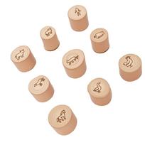 9pcs Wooden Animal Stamps Set High Temperature Branding DIY Educational Farm Animal Footprint Stamps