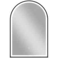 LED vonios veidrodis 60 x 90 cm su apšvietimu, priekiniu ir galiniu apšvietimu, atminties funkcija, jutikliniu jungikliu, juodas