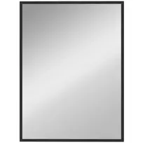 Stačiakampis sieninis veidrodis 76 x 101 cm, su juodu mediniu rėmu, idealiai tinka voniai, svetainei ar miegamajam