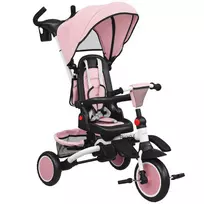AIYAPLAY 6-in-1 vaikiškas triratukas, vežimėlis mažyliams, su stūmimo rankena, reguliuojama sėdyne, sulankstomas dizainas, saugos tvorelė