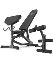Rinkinys MS39_2.0: reguliuojamas dvipusis treniruočių suolas + biceps giljotina + kojų presas - Marbo Sport