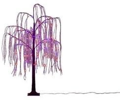 Dekoracija "Medis" Finnlumor Halloween Willow Tree su LED apšvietimu, 160 cm, 60 cm, juoda sp./oranžinė sp./violetinė sp.