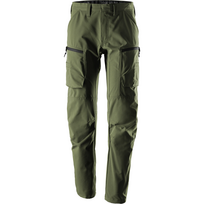 SNICKERS WORKWEAR ServiceLine Stretch 6410 darbo kelnės su šlaunų kišenėmis, žalios