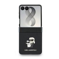 Karl Lagerfeld PU Saffiano Karl and Choupette dėklas Samsung Galaxy Z Flip 8 juodos spalvos