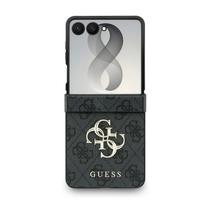 Guess PU 4G Metal Logo dėklas Samsung Galaxy Z Flip 8 pilkos spalvos