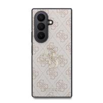 Guess PU 4G Metal Logo dėklas Samsung Galaxy Z Fold 8 Ultra rožinės spalvos