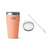 Termo puodelio ir dangtelio su šiaudeliu rinkinys YETI RAMBLER 591 ml