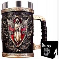 PIXUSO alaus bokalas 500 ml, gotikinis stilius, kaukolės motyvas, dovana vyrui