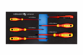 Atsuktuvų rinkinys, elektrikams Högert HT7G137-1, izoliuotas, 6 vnt.