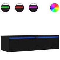 vidaXL Televizoriaus spintelė su LED apšvietimu, juoda, 100X35,5x25 cm
