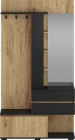 Prieškambario spinta Bafra, 120x41x223 cm, ruda/juoda