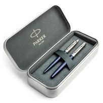Parker Jotter Royal Blue CT plunksnakočio ir tušinuko rinkinys metalinėje dėžutėje