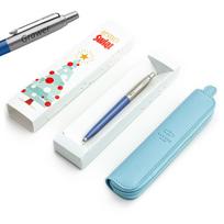 Parker Jotter Originals Blue BLUE DENIM tušinukų rinkinys su graviravimu + dėklas / Kalėdų dovana