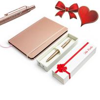 Parker Monochrome rožinis tušinukas su dangteliu 2122755 su graviruotu užrašų knygute „For You“ Valentino dienos dovana