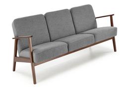 MILANO 3S sofa, pilka CASTEL#93 / tamsus riešutas – moderni 3-vietė sofa su retro žavesiu