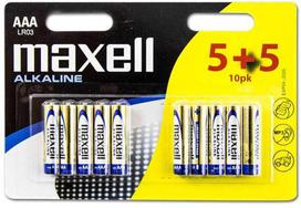 „Maxell“ vienkartinės šarminės AAA baterijos, 10 vnt. pakuotė