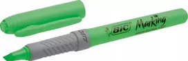 Bic Highlighter Grip žalia su įstrižu galu – (12 stk.)